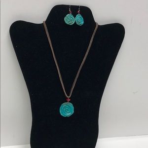 Barse Turquaz Necklace Earring Set New
